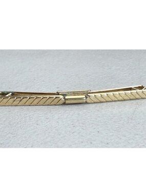 Vintage Metal Striped Collar Bar 1970s Gold Tone Diagonal Banded Collar Clasp